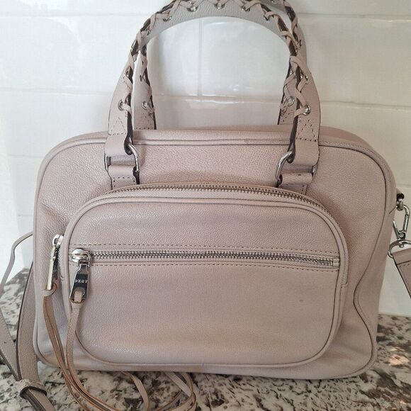 DKNY Crossbody Bag Grey Leather  shoulder bag - Picture 1 of 13